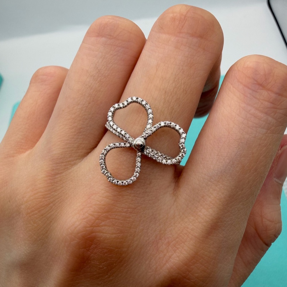 Tiffany & Co. Paper Flower Diamond Open Flower Ring in platinum